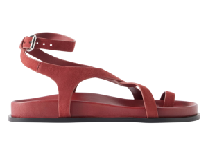 rode leren sandalen vogue