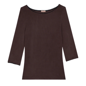 bruin t shirt driekwart mouw