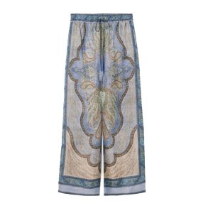 Wijde jaren zeventig-stijl broek met print van Zimmermann