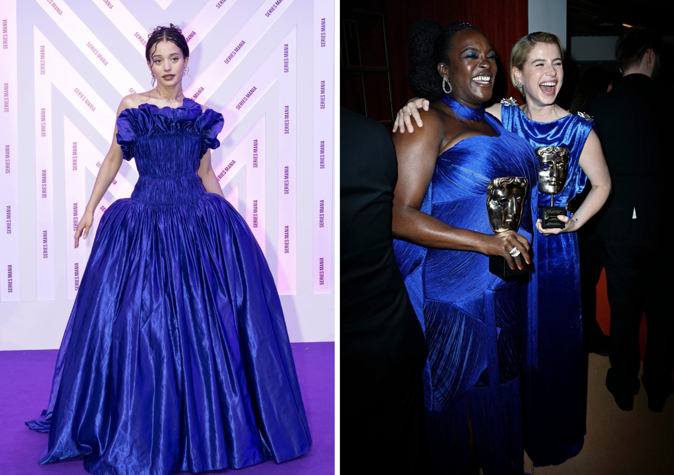 Chase Infiniti in Louis Vuitton, Jessie Buckley en Wunmi Mosaku bij de BAFTAs