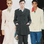 Collage van half-ingestopte kragen