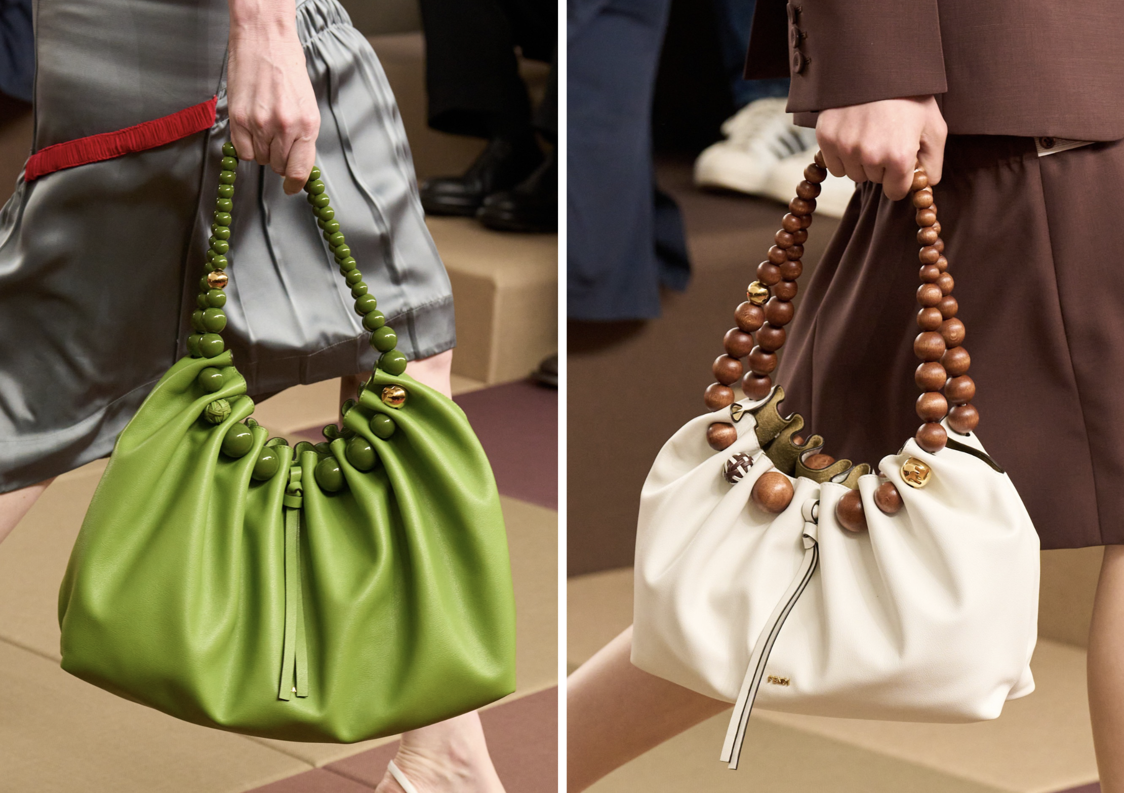 Drawstring tassen bij Fendi lente/zomer 2026