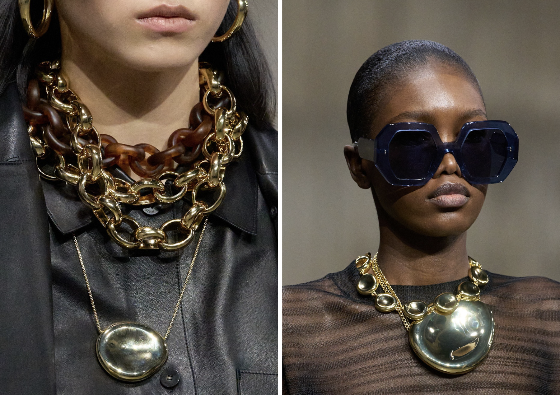 Chunky kettingen op de herfst/winter 2026 catwalk van Joseph