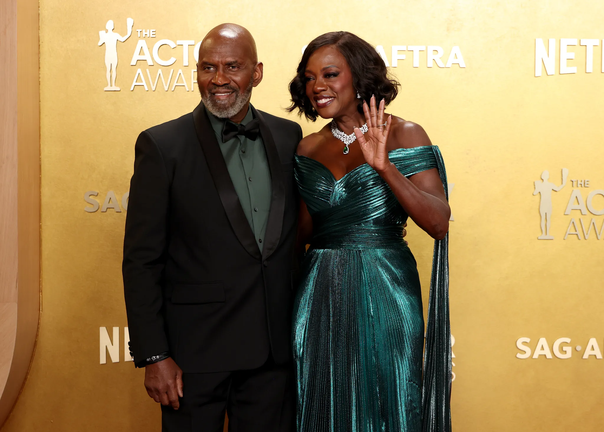 Julius Tennon en Viola Davis bij de SAG Awards 2026