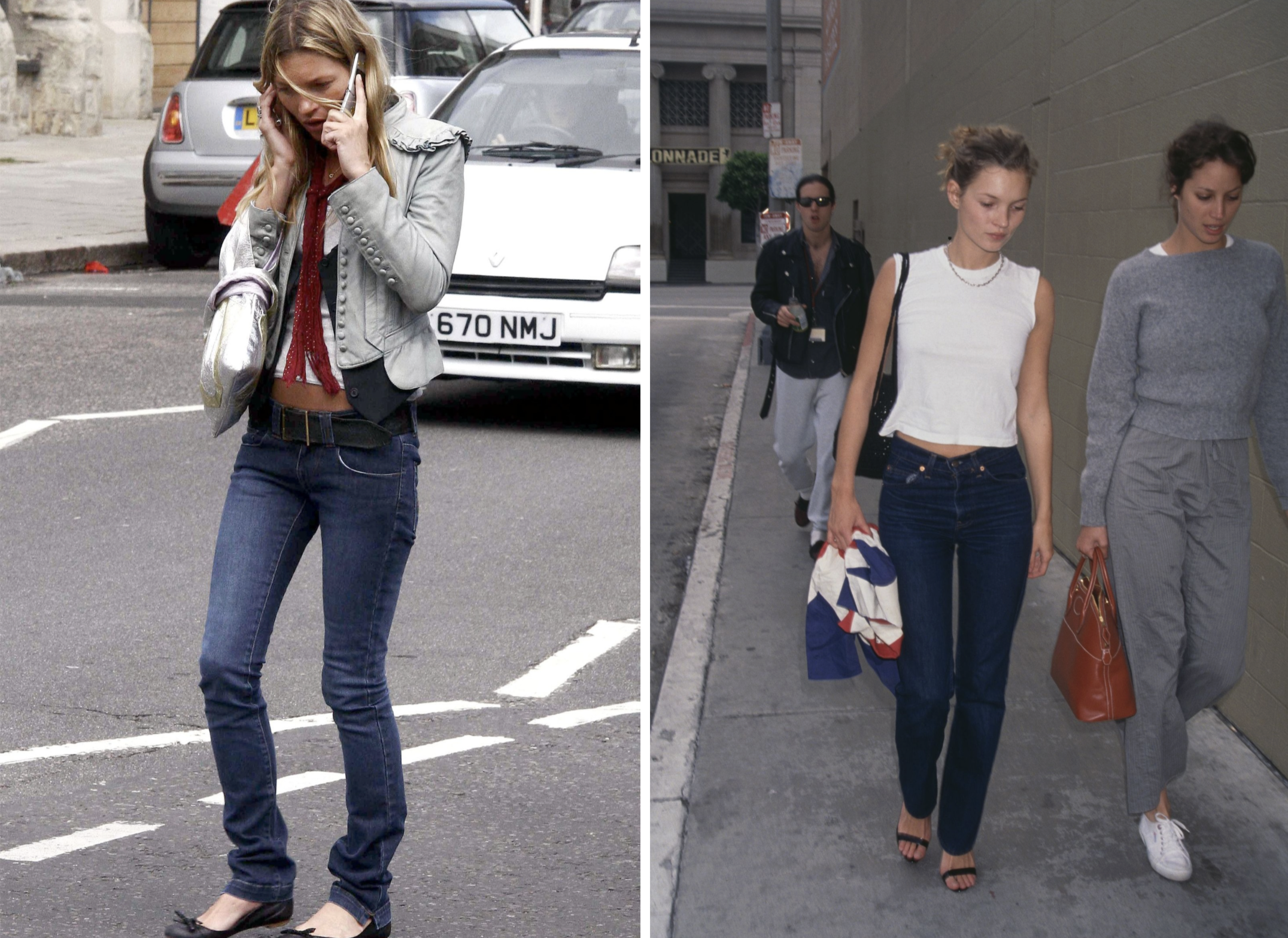Kate Moss met low-rise jeans