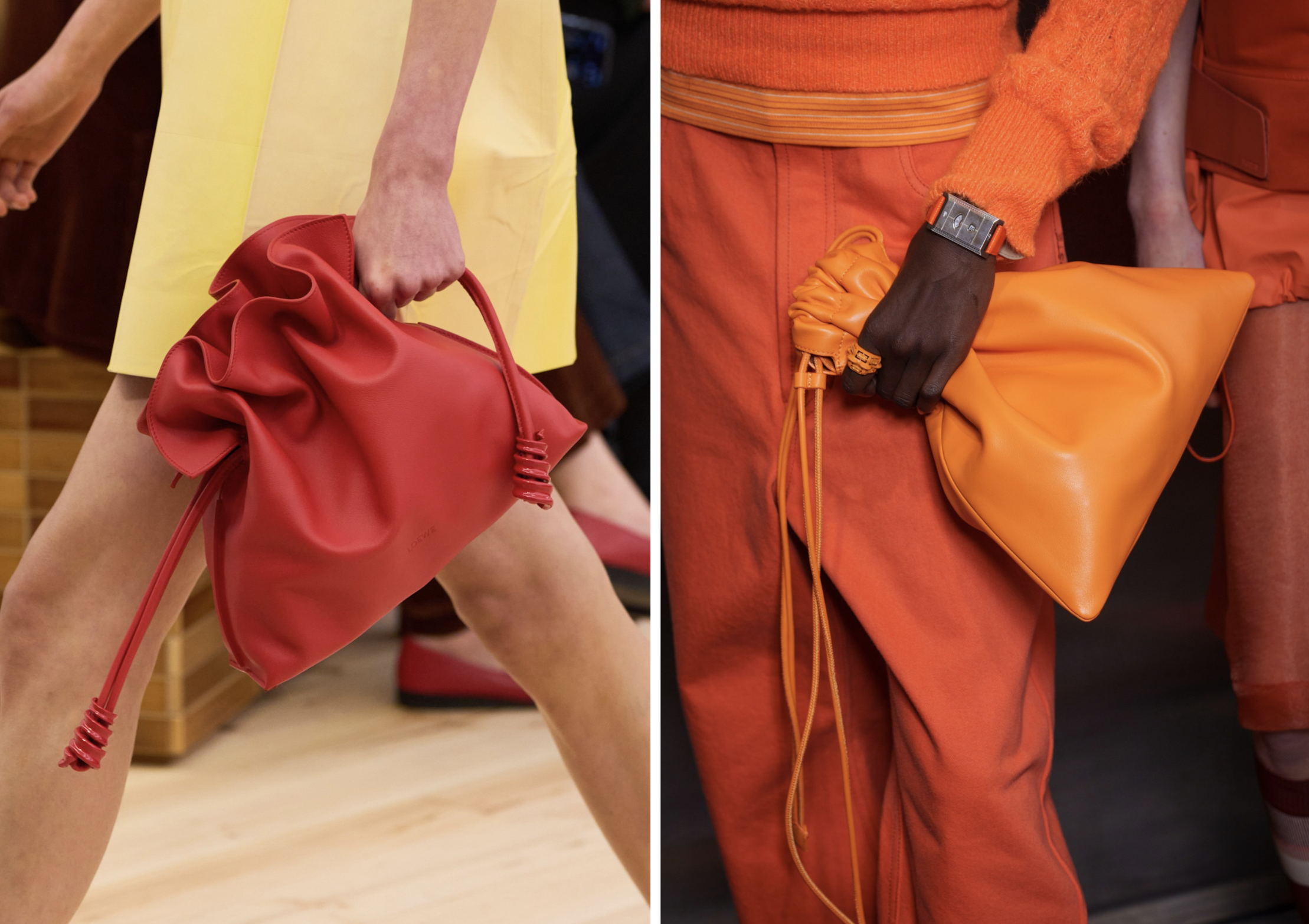 Drawstring tassen bij Loewe en Lacoste lente/zomer 2026