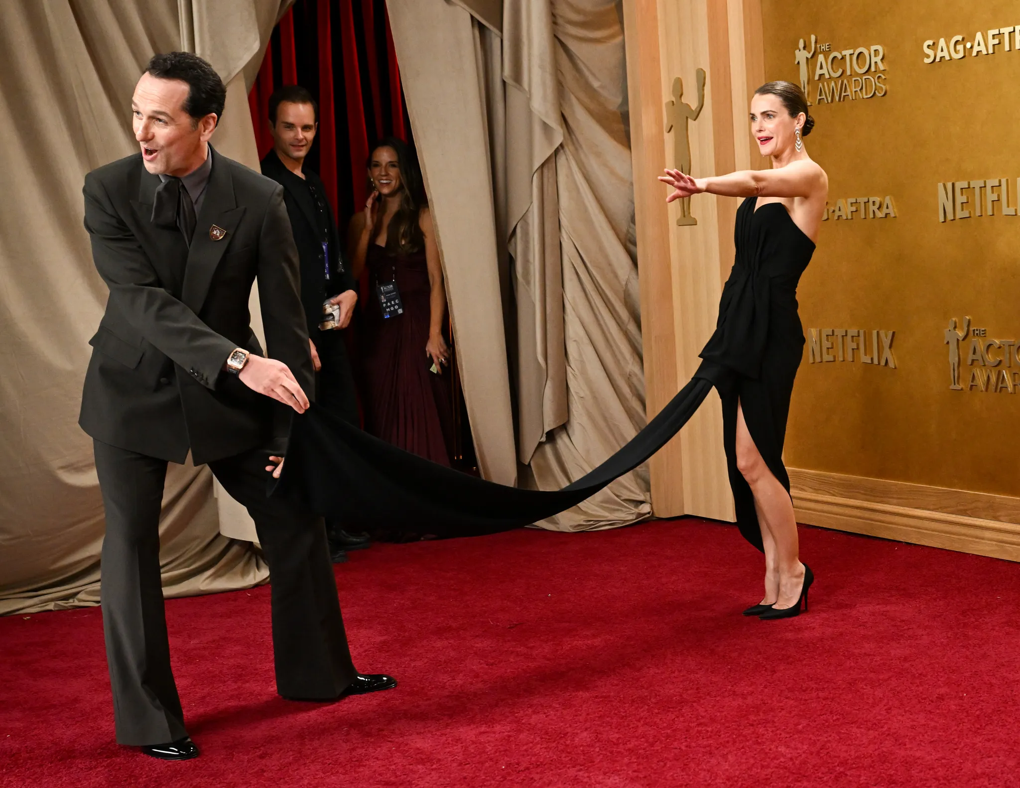 Matthew Rhys en Keri Russell bij de SAG Awards 2026
