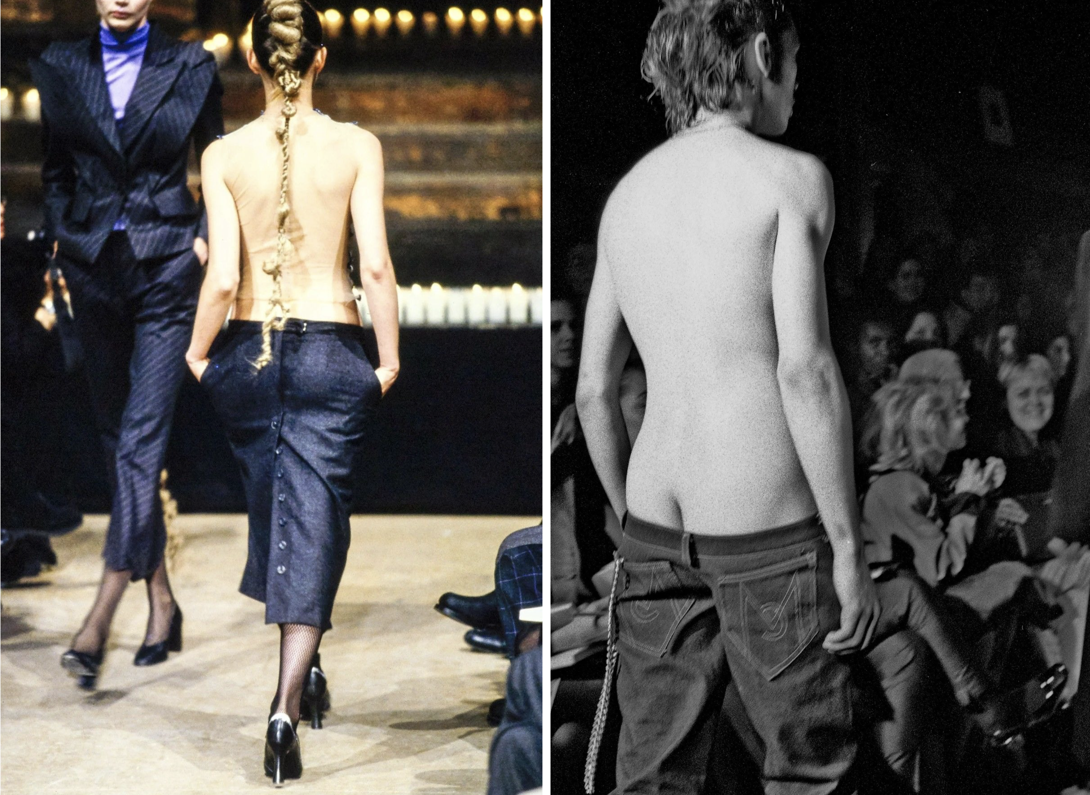 Bumsters bij Alexander McQueen bij de herfst/winter 1996 catwalk.