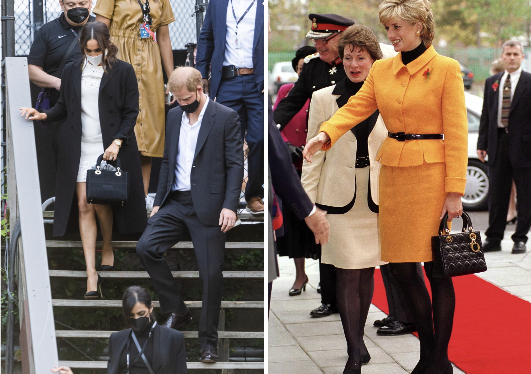 Meghan Markle en Diana met een Lady Dior-tas