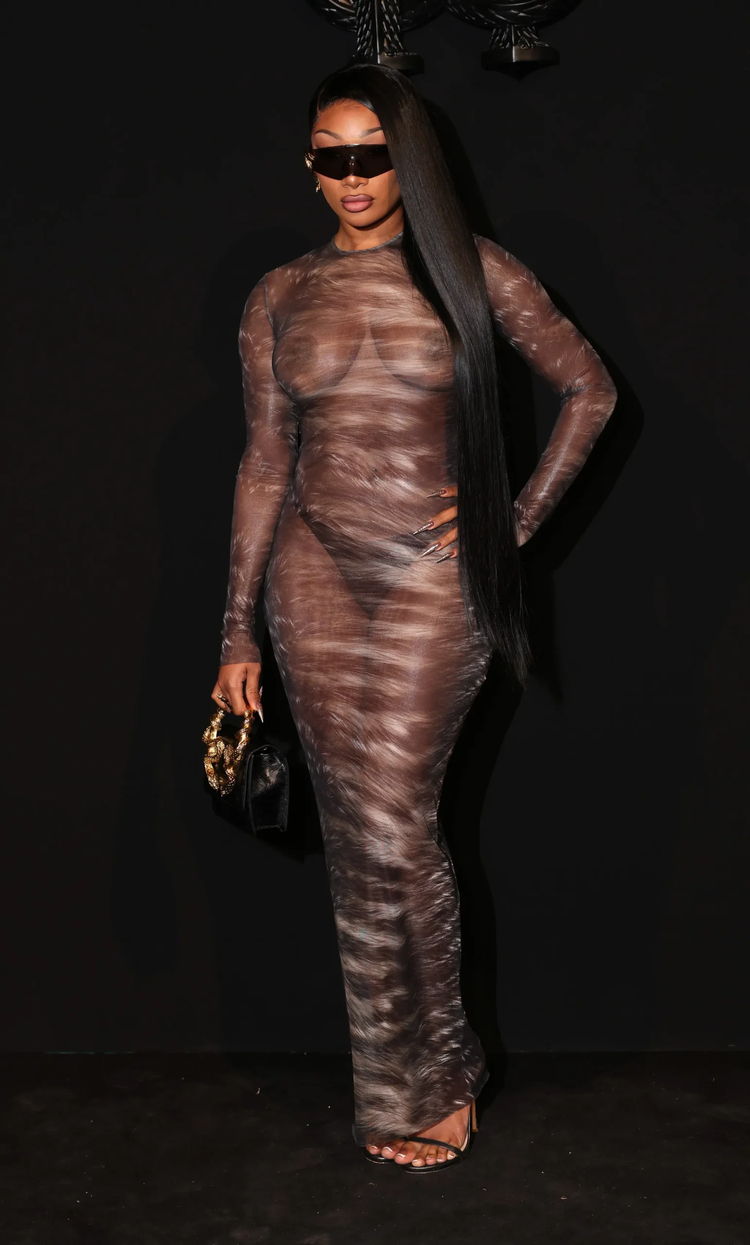 Megan Thee Stallion bij Roberto Cavalli herfst/winter 2026