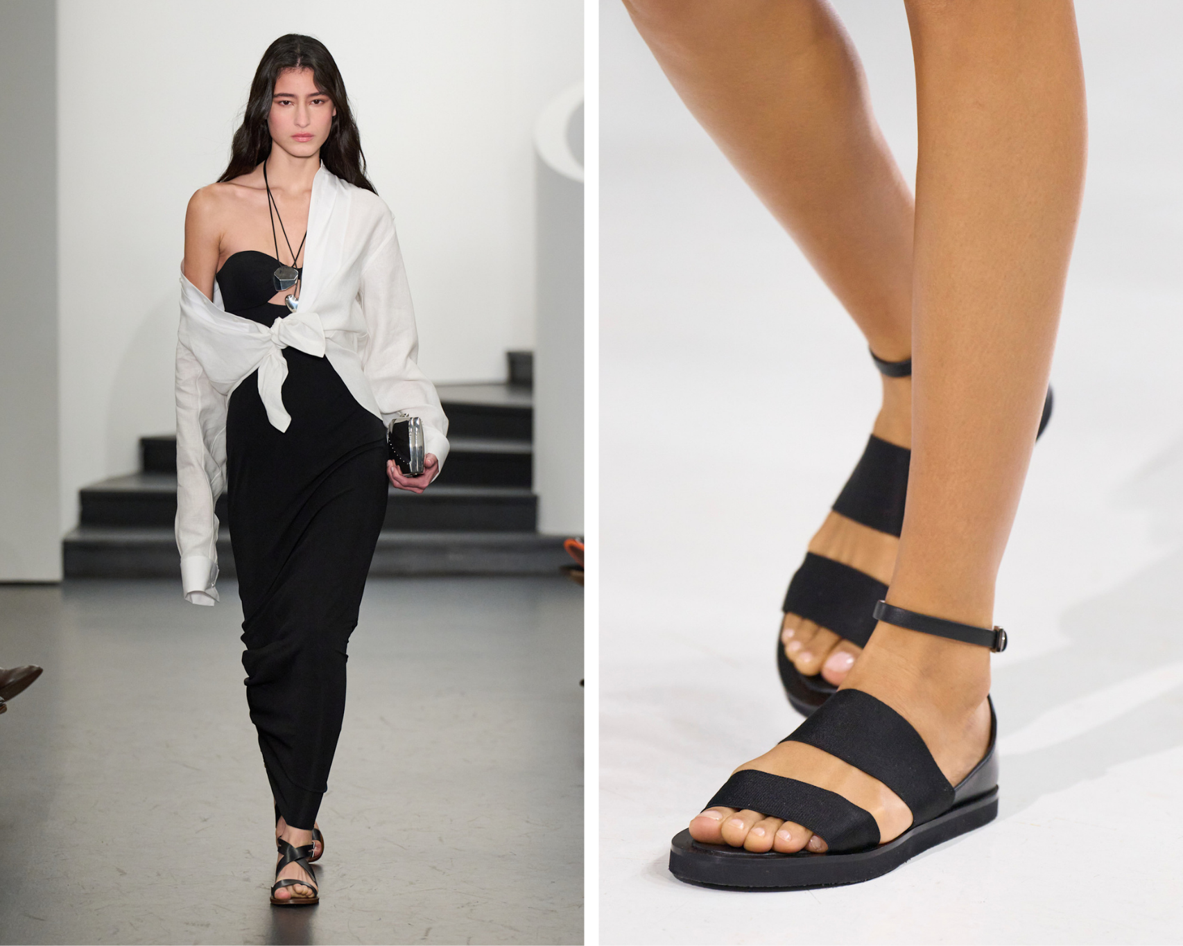 schoenen bij de ss26 show van ralph lauren en max mara