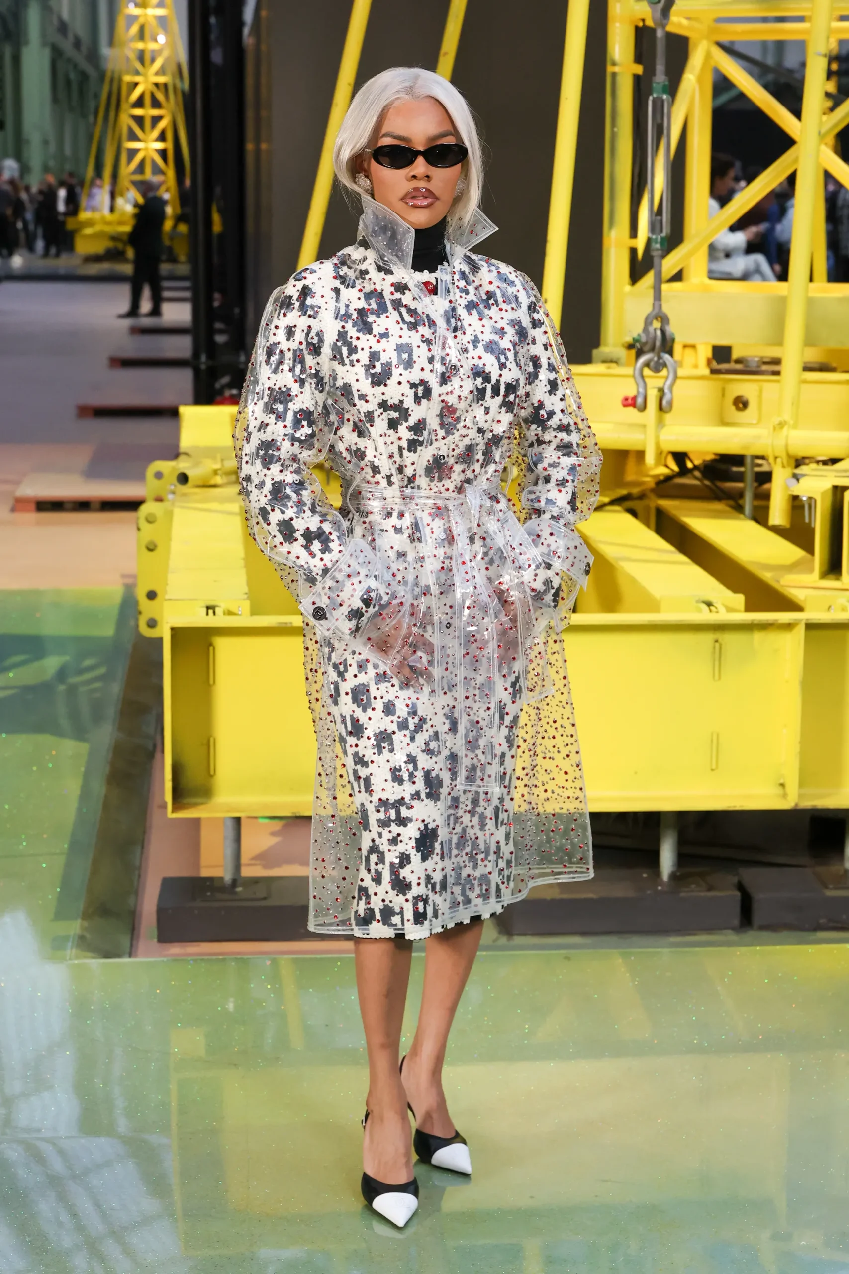 Teyana Taylor bij Chanel tijdens Paris Fashion Week