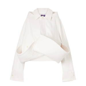 witte cropped jas jean paul gaultier