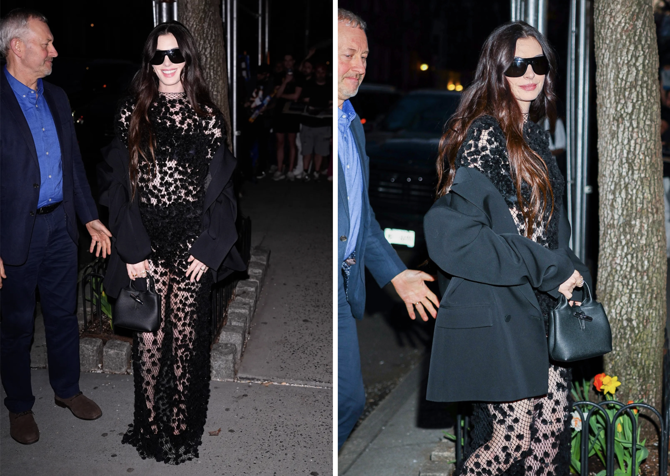 Anne Hathaway in een Calvin Klein herfst/winter 2026 naked dress