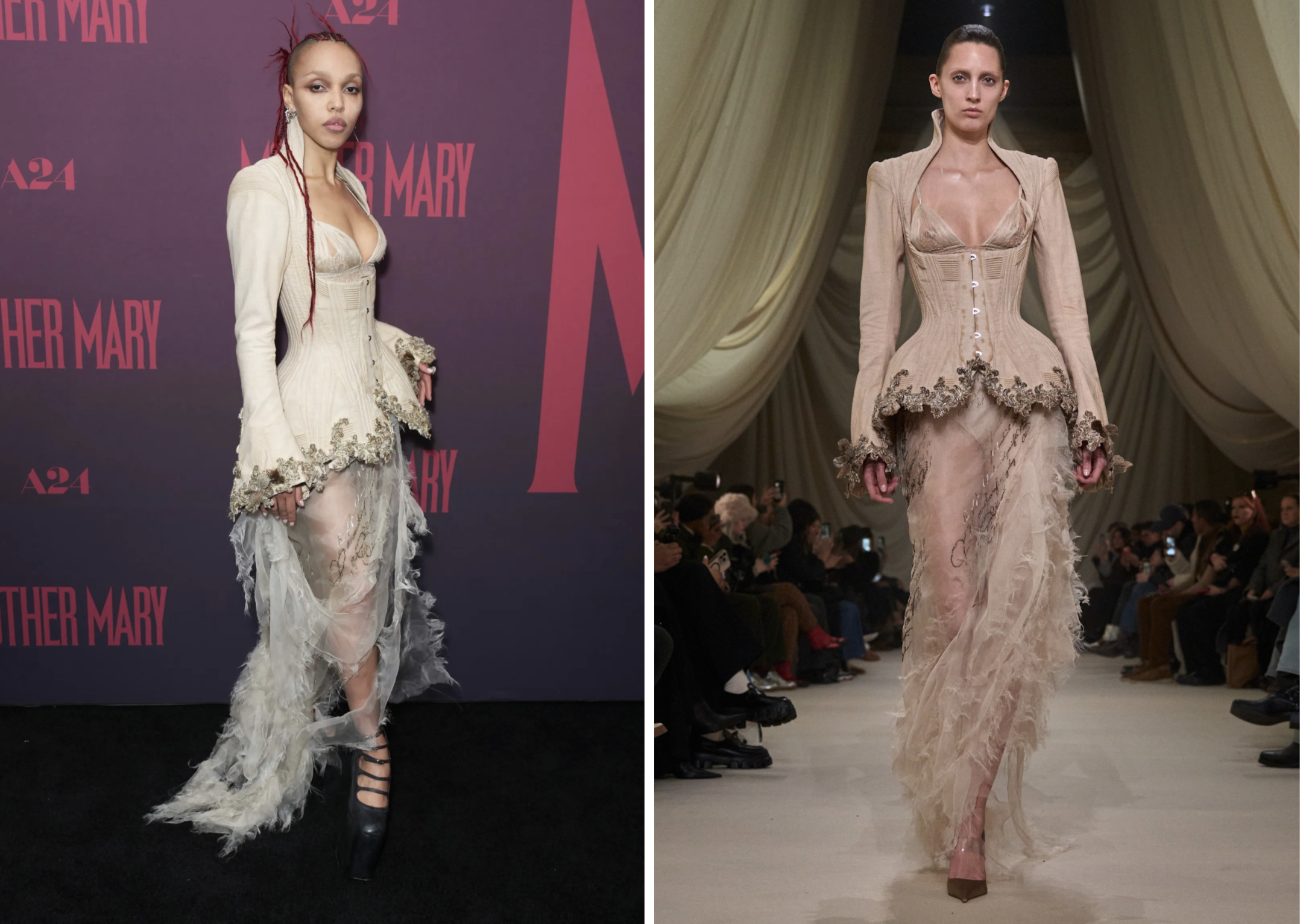 FKA twigs draagt Ashi Studio Haute Couture herfst/winter 2026