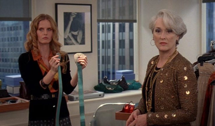 De scène uit 'The Devil Wears Prada' over riemen.