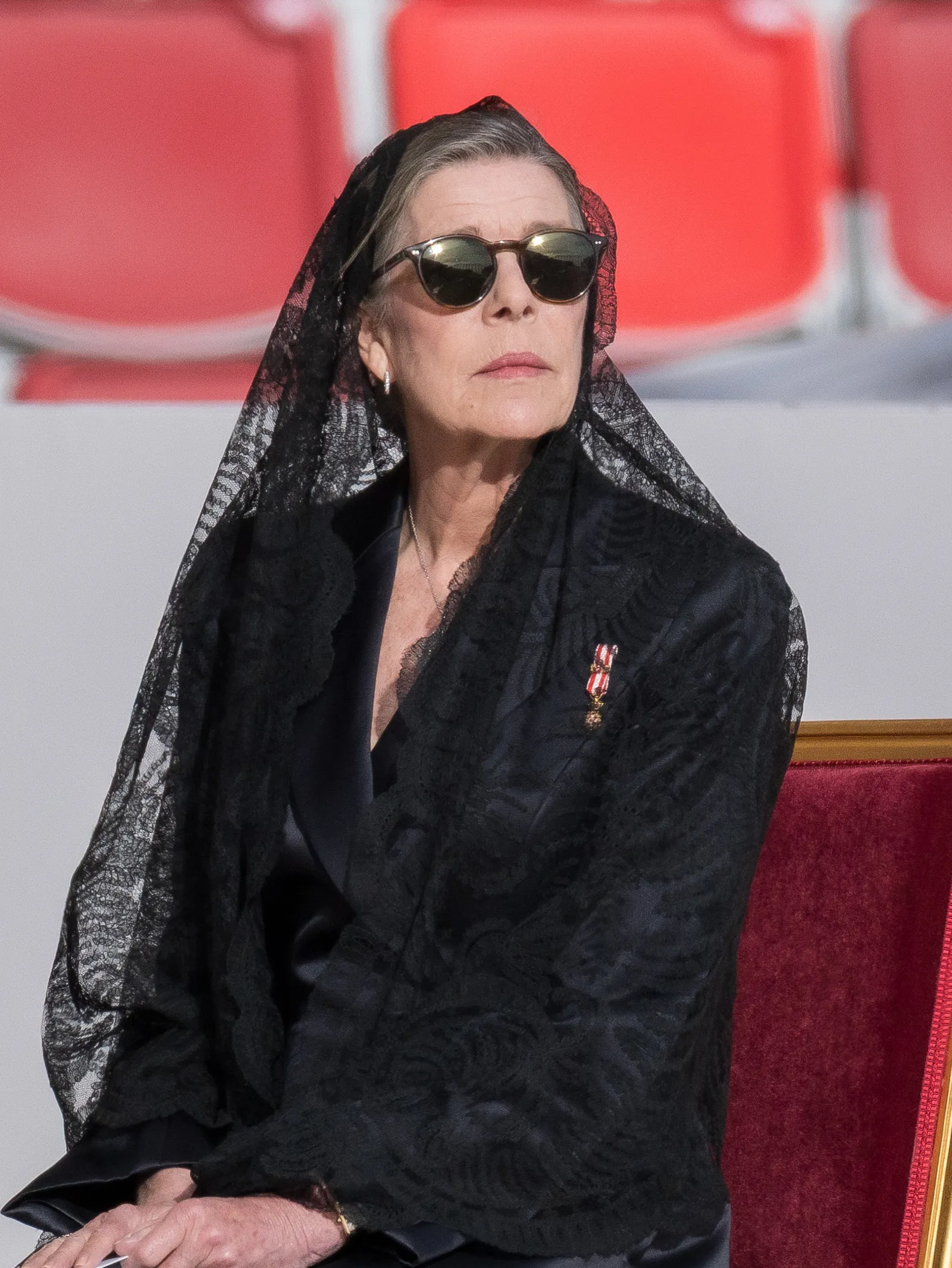 Carolina van Monaco ontvangt de paus