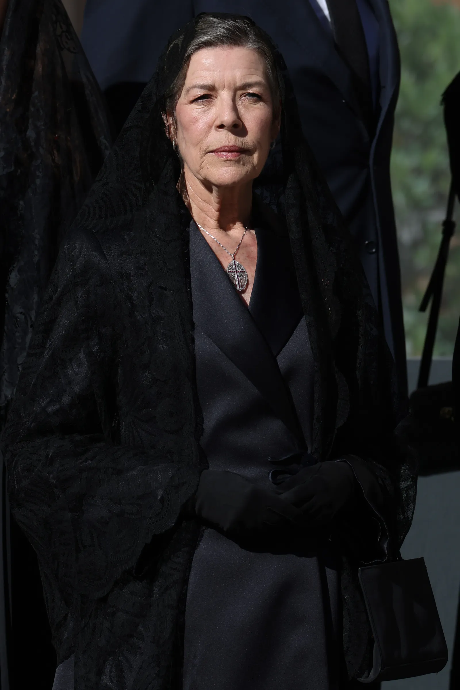 Carolina van Monaco bij bezoek van de paus