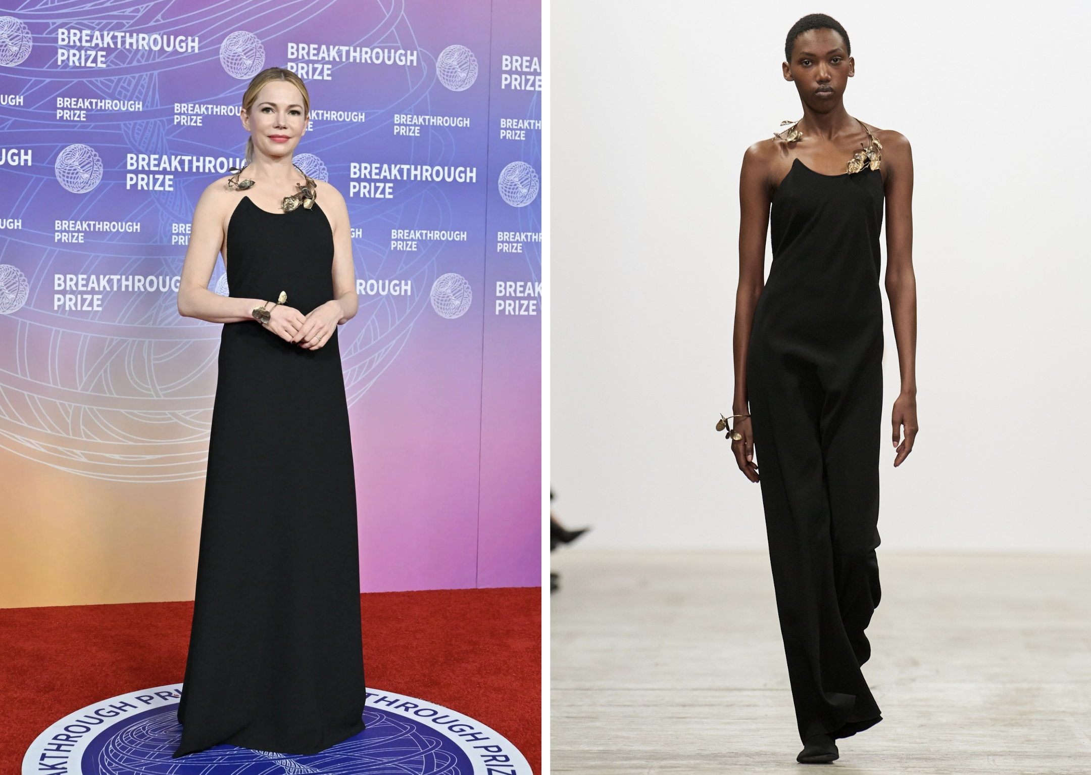 Michelle Williams draagt opkomende ontwerper Fforme herfst/winter 2026