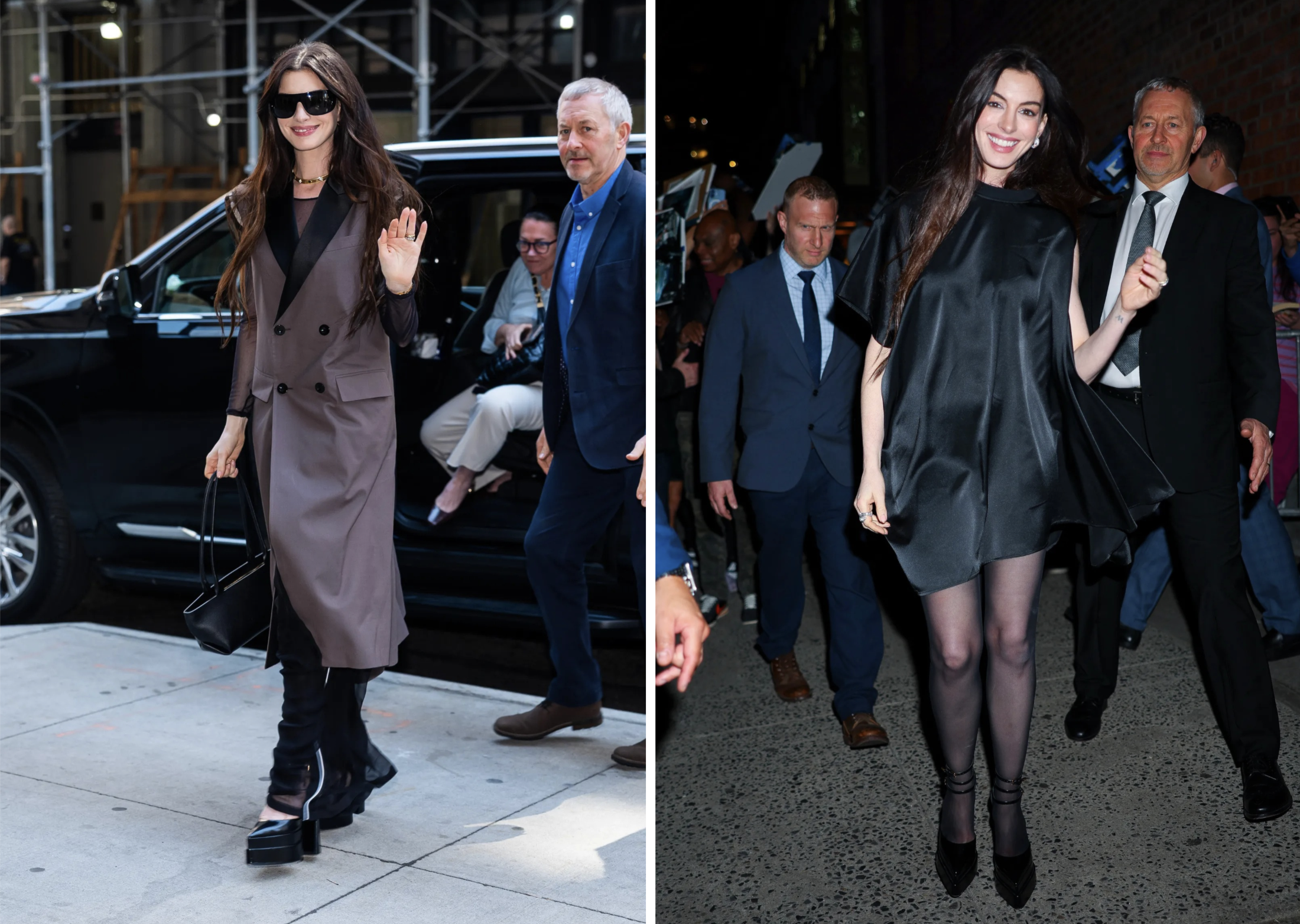 Anne Hathaway tijdens de promotietour van Mother Mary