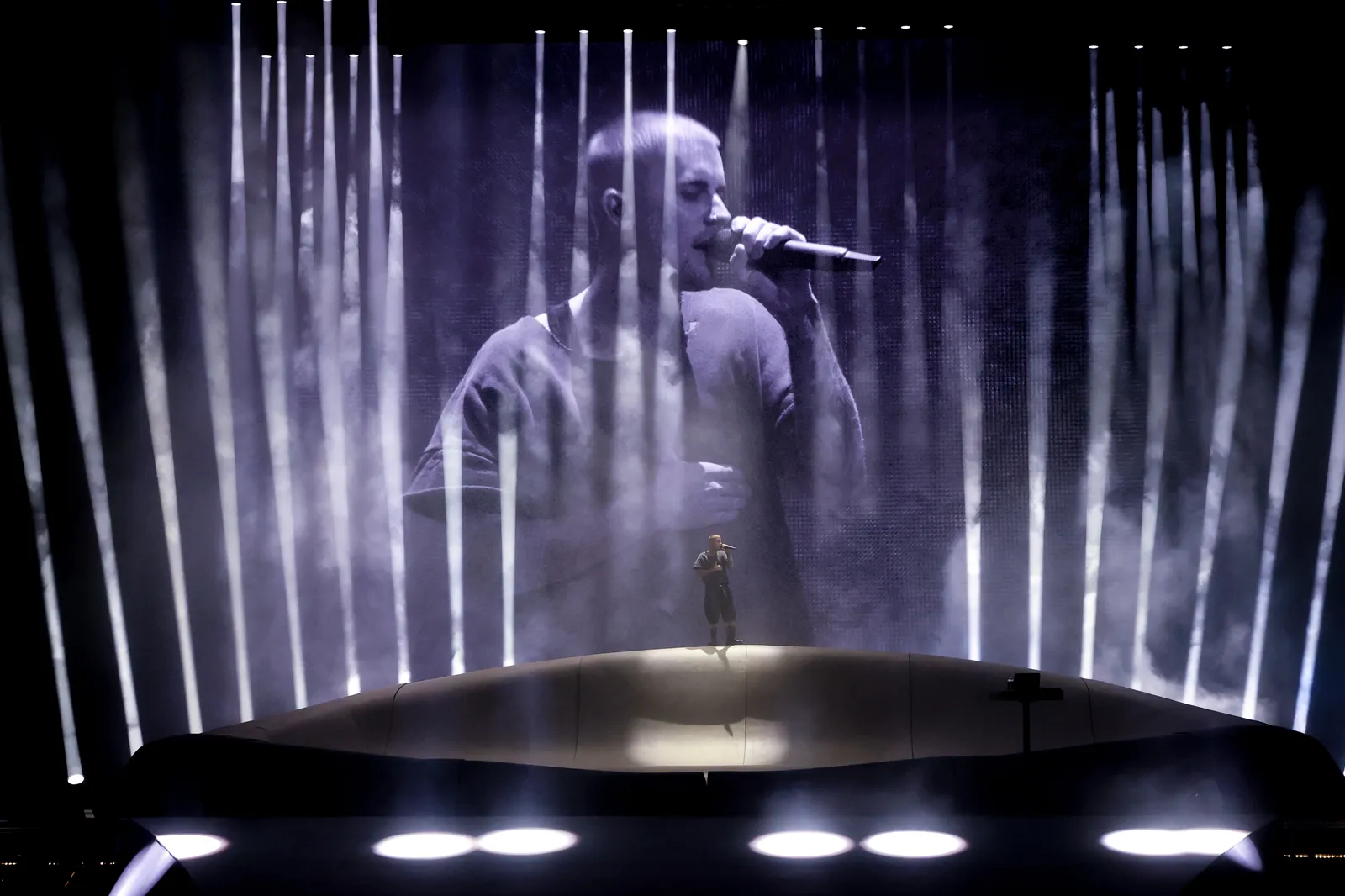 Justin Bieber treedt op tijdens Coachella 2026