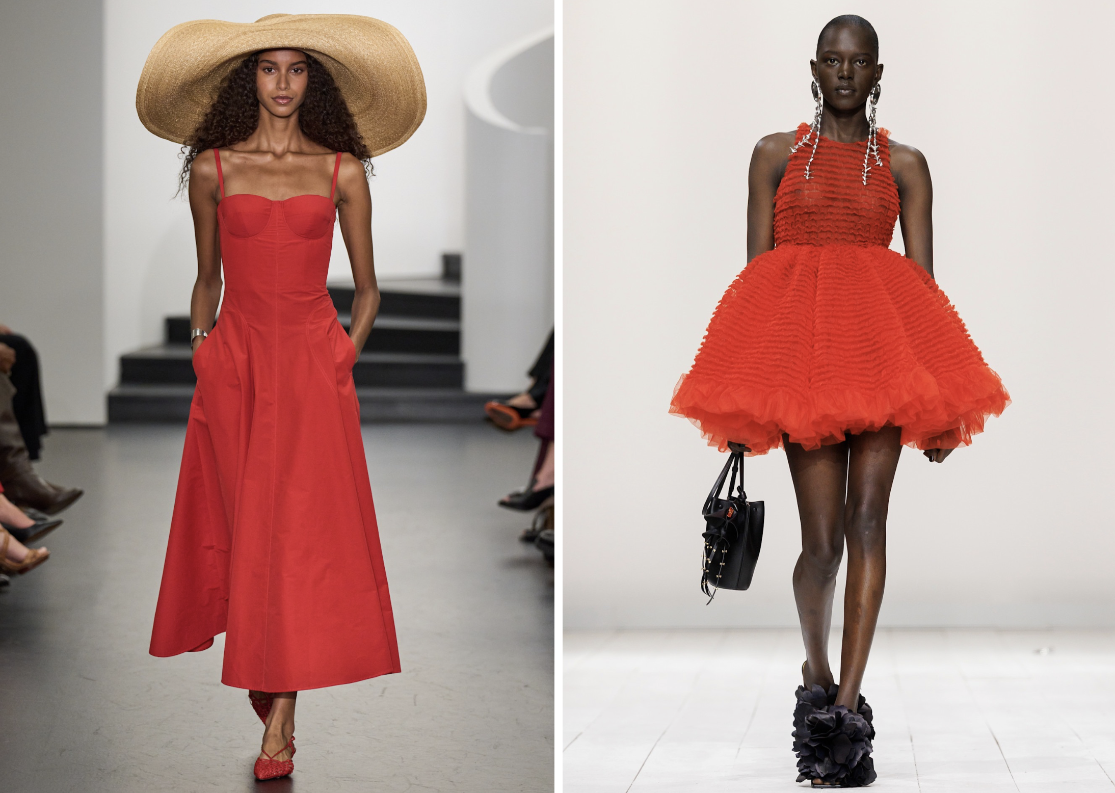 Rode jurk bij Ralph Lauren en Givenchy lente/zomer 2026