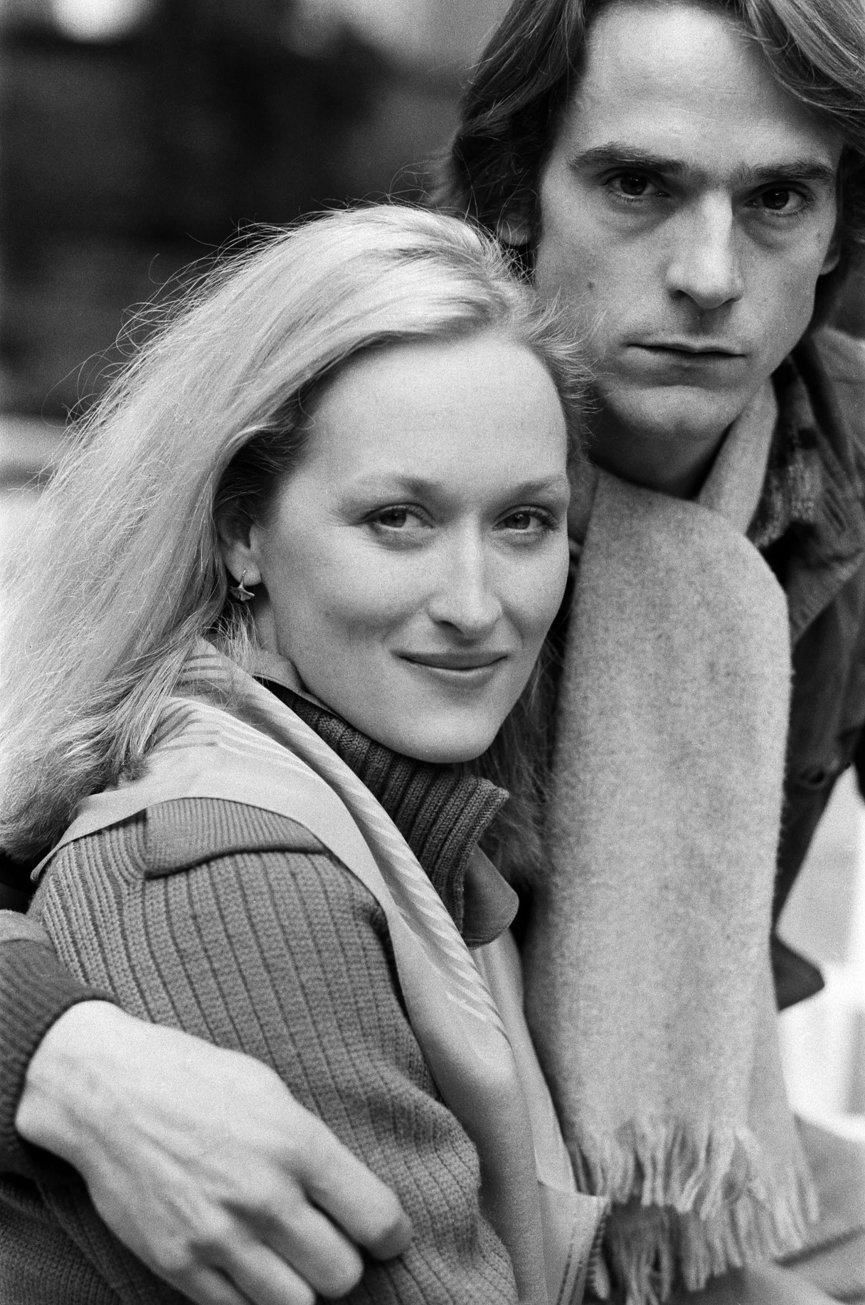 Een vintage foto van Meryl Streep met Jeremy Irons