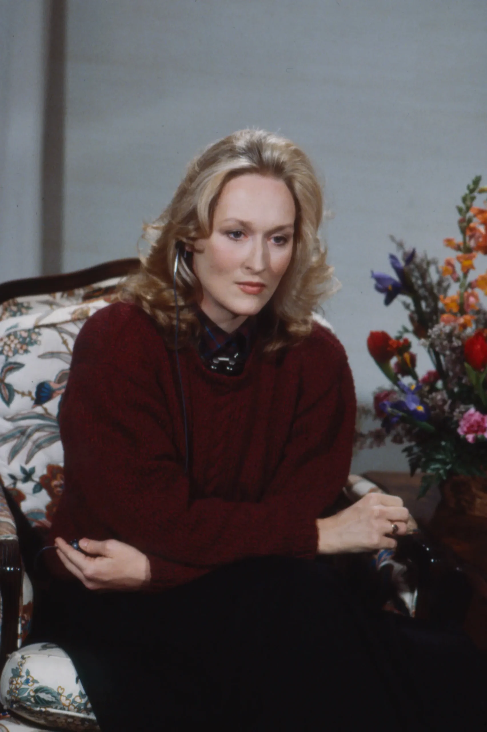 Een vintage foto van Meryl Streep op de perstour van Silkwood