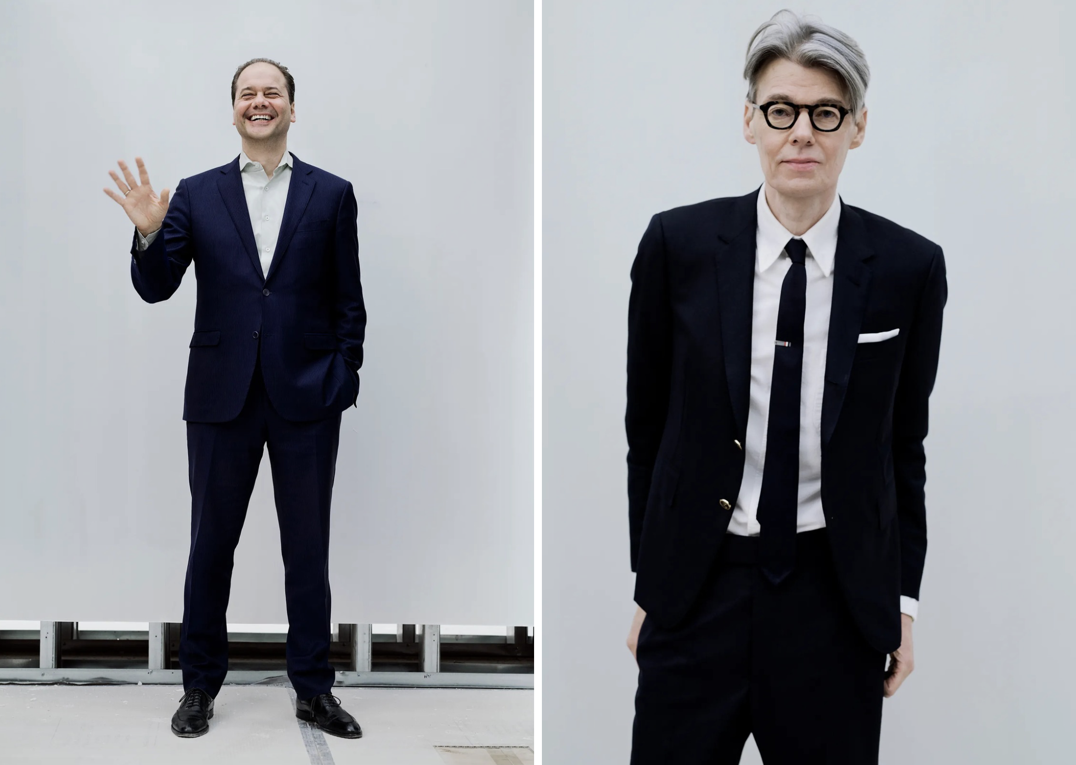 Max Hollein, directeur en CEO van het Met (links) en Andrew Bolton, curator van het Costume institute