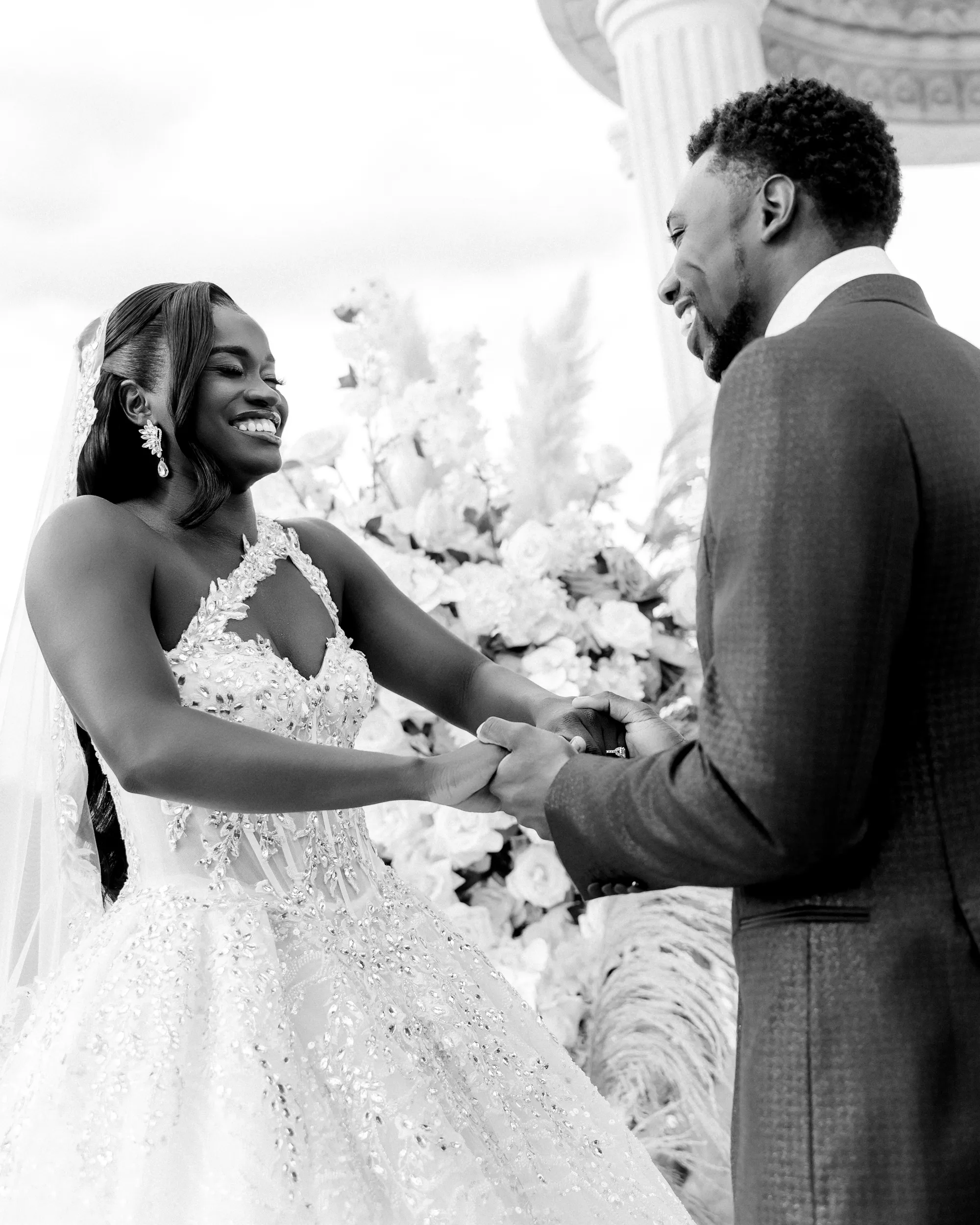 De bruiloft van Noah Lyles en Junelle Bromfield