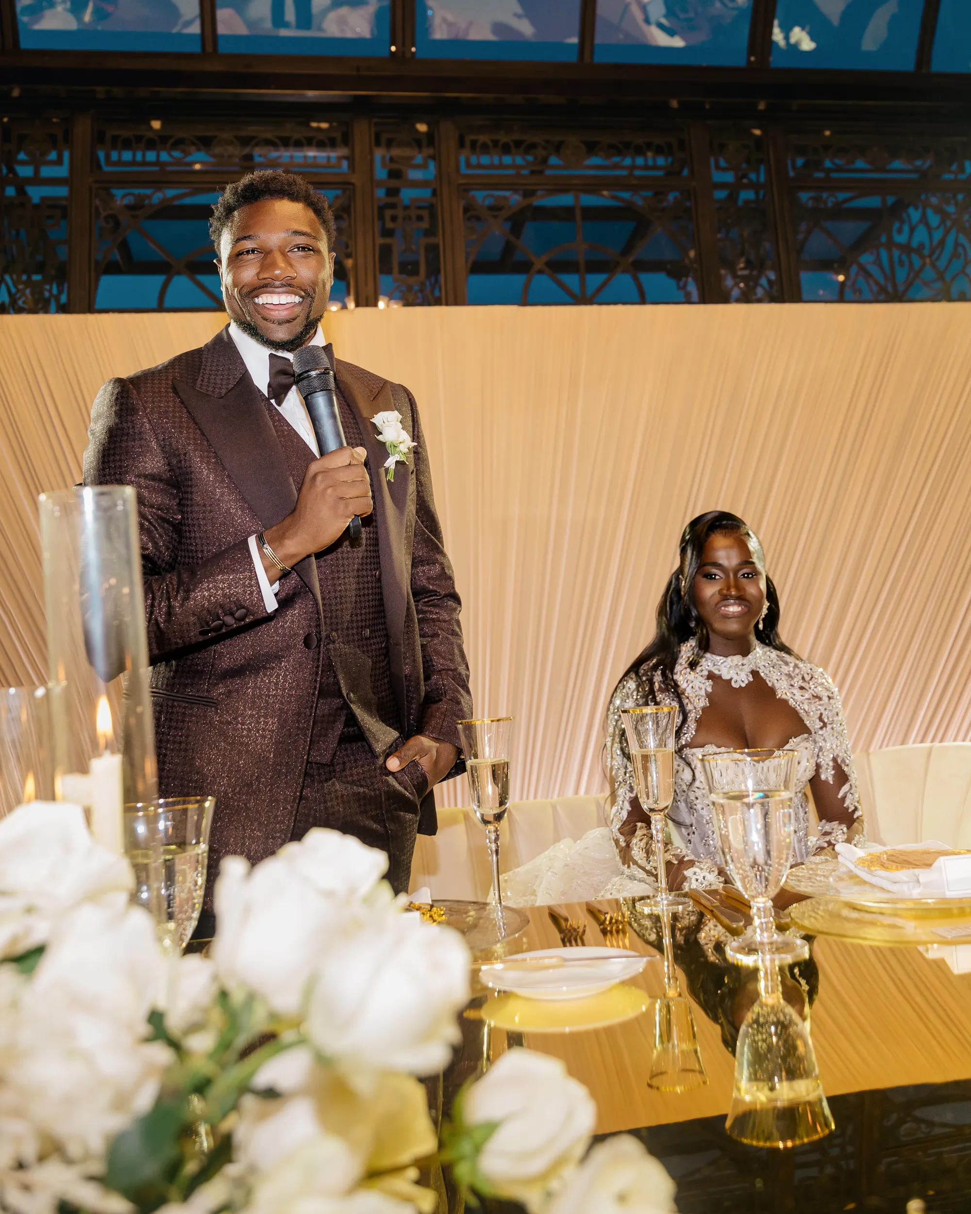 De bruiloft van Noah Lyles en Junelle Bromfield