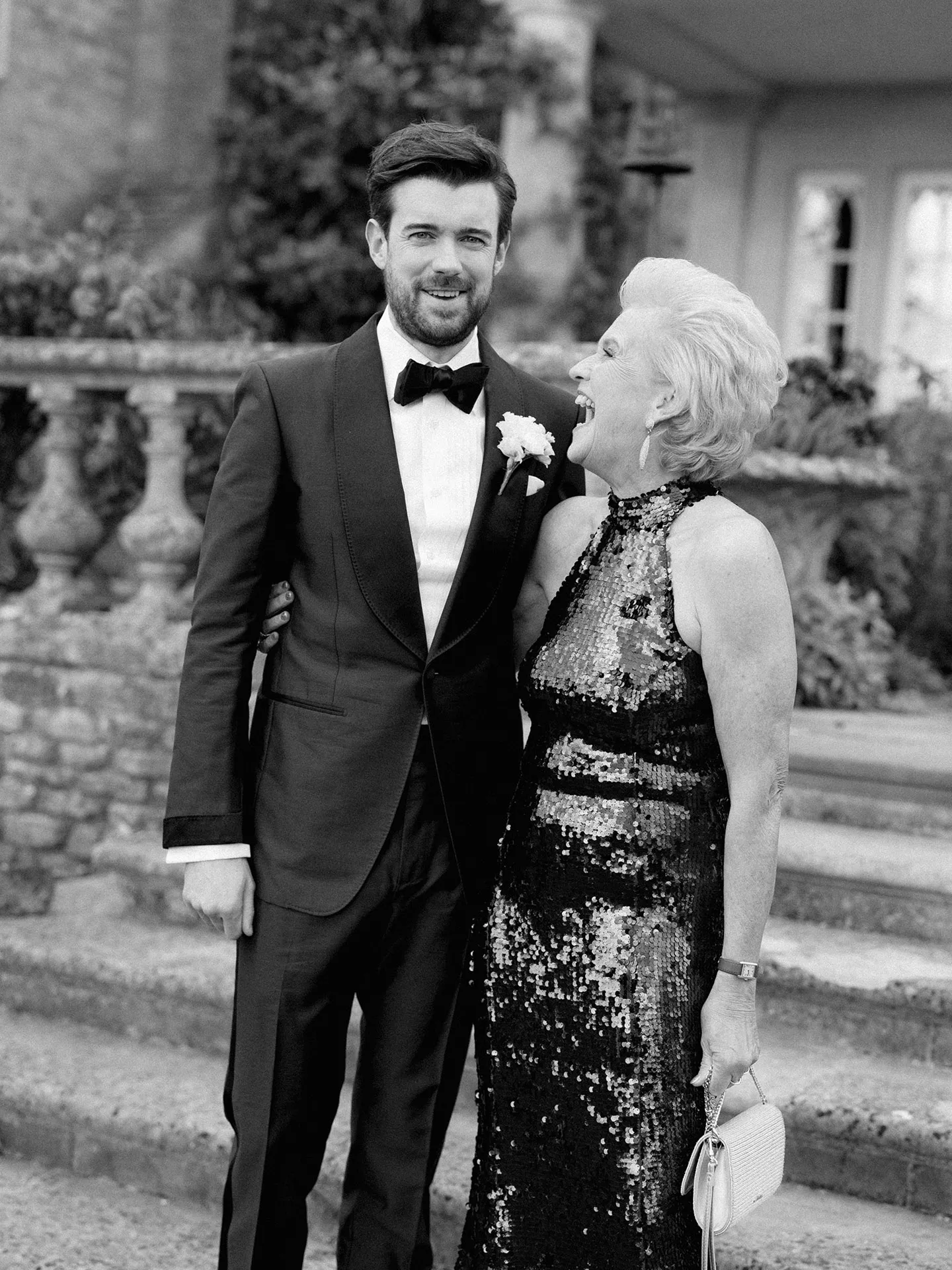 Beeld van de bruiloft van Jack Whitehall en Roxy Horner