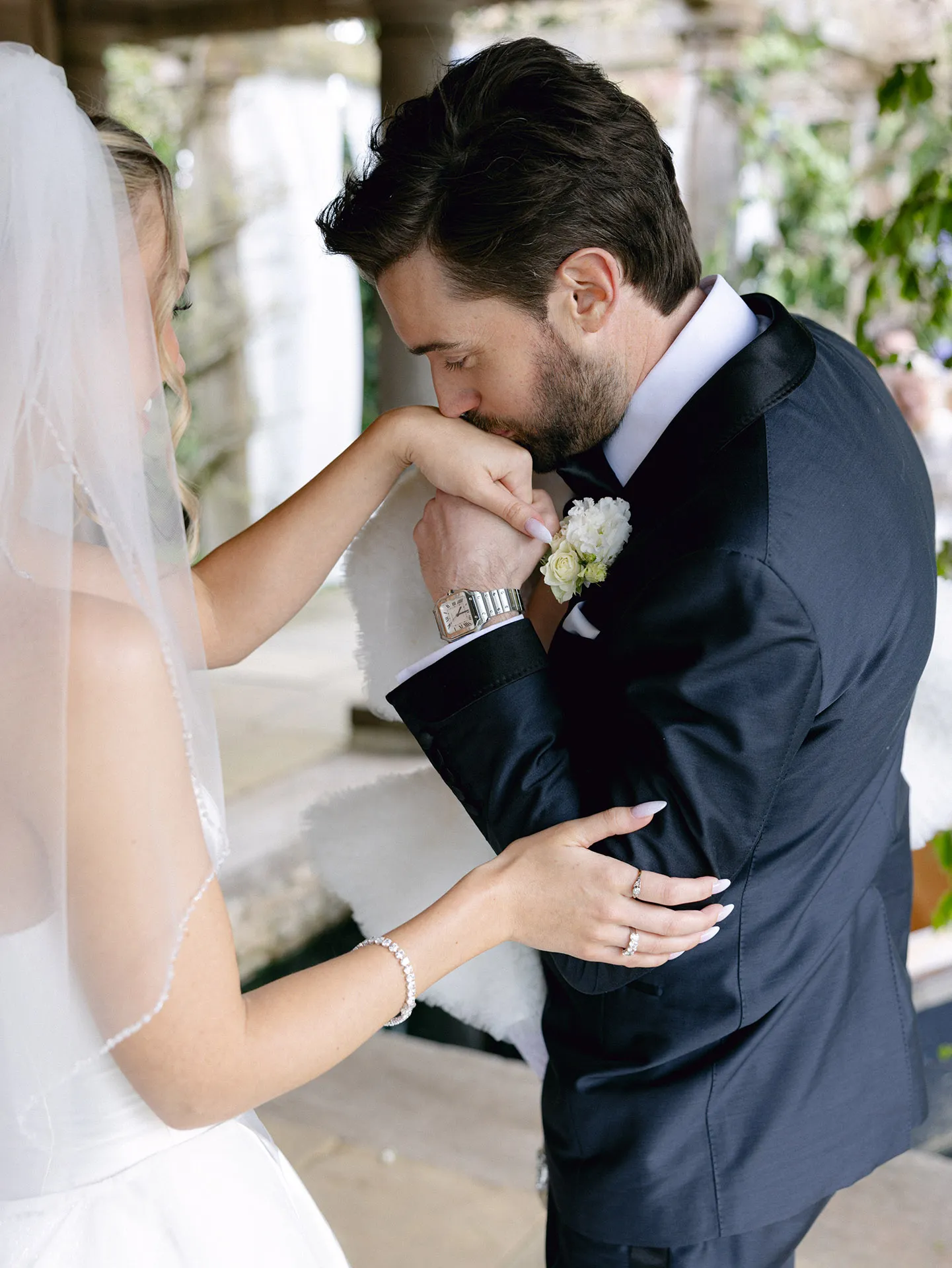 Beeld van de bruiloft van Jack Whitehall en Roxy Horner