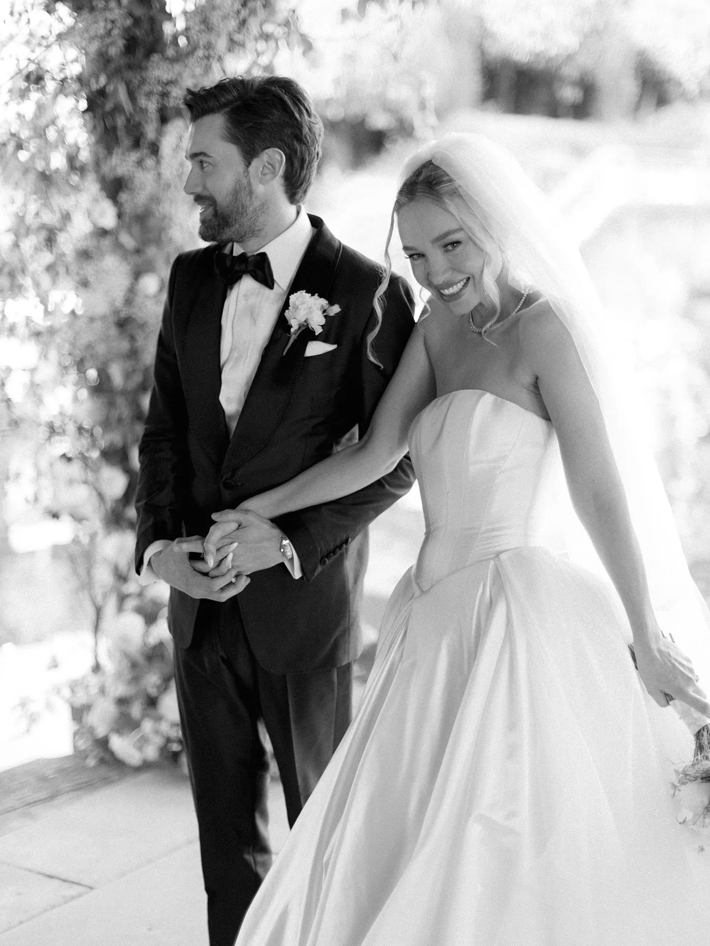 Beeld van de bruiloft van Jack Whitehall en Roxy Horner