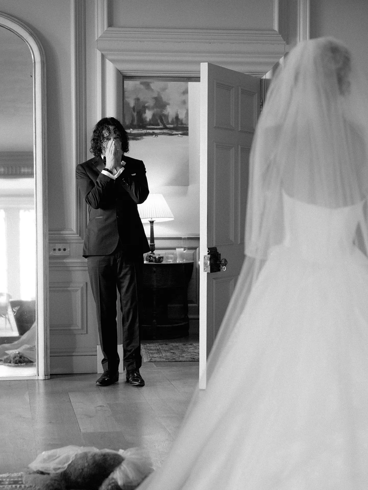 Beeld van de bruiloft van Jack Whitehall en Roxy Horner