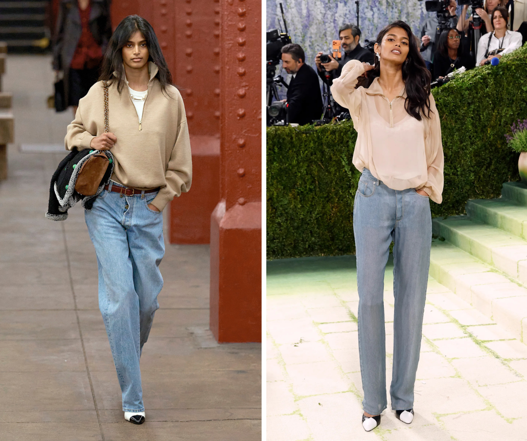 Bhavitha Mandava op de catwalk van Chanel en op het Met Gala 2026