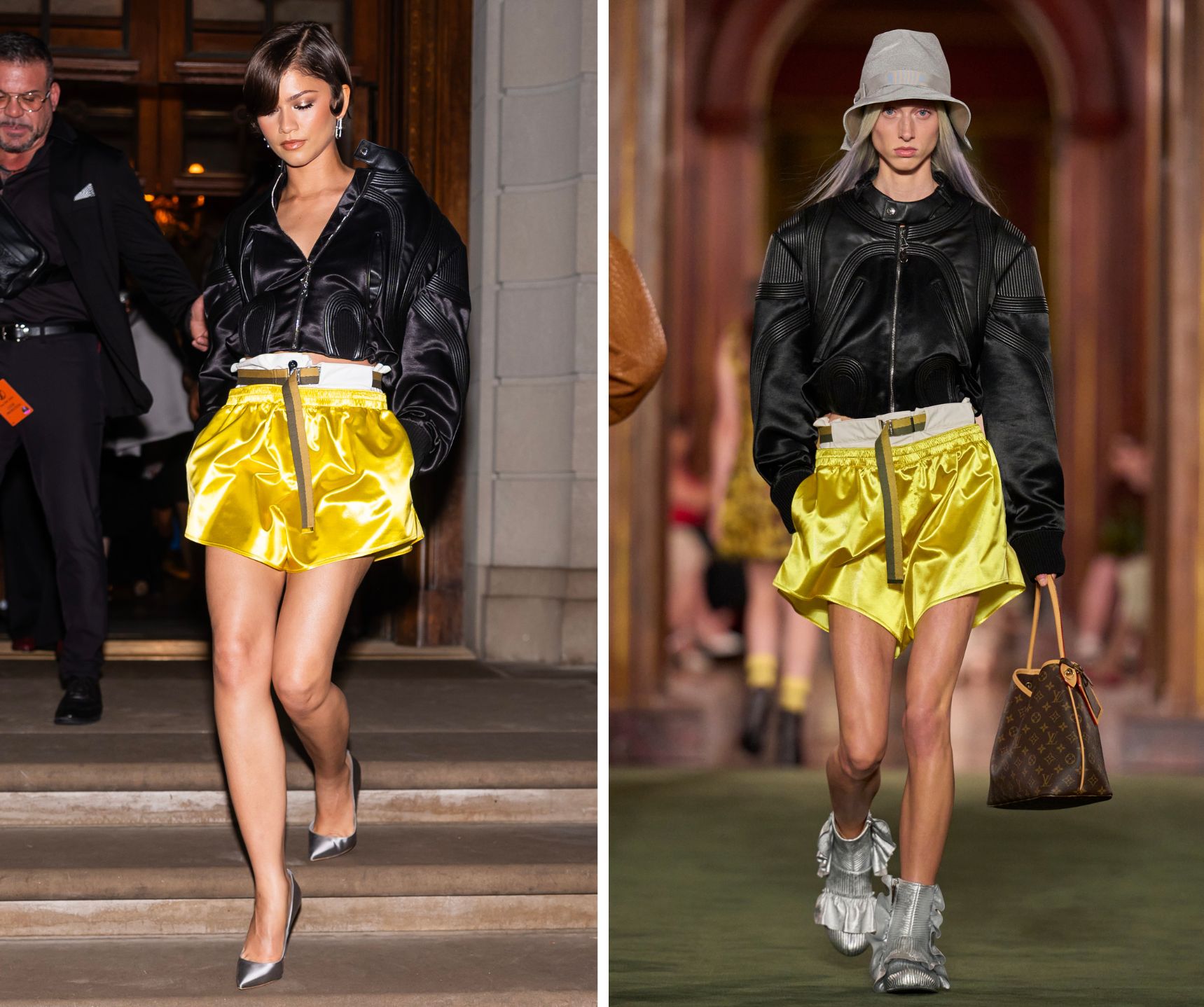 Zendaya draagt een look uit de Louis Vuitton Cruise 2027-collectie.