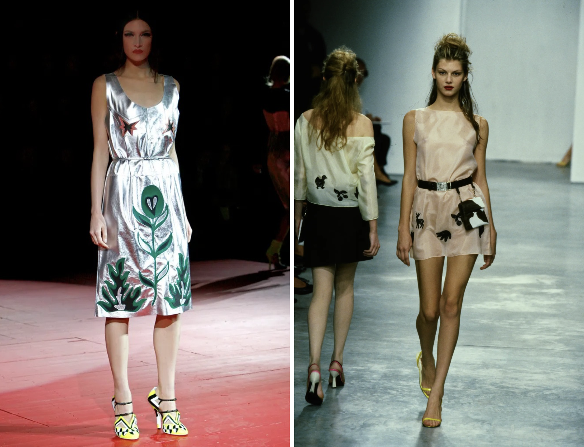 Miu Miu lente/zomer 2011 (links) en Miu Miu lente/zomer 1998