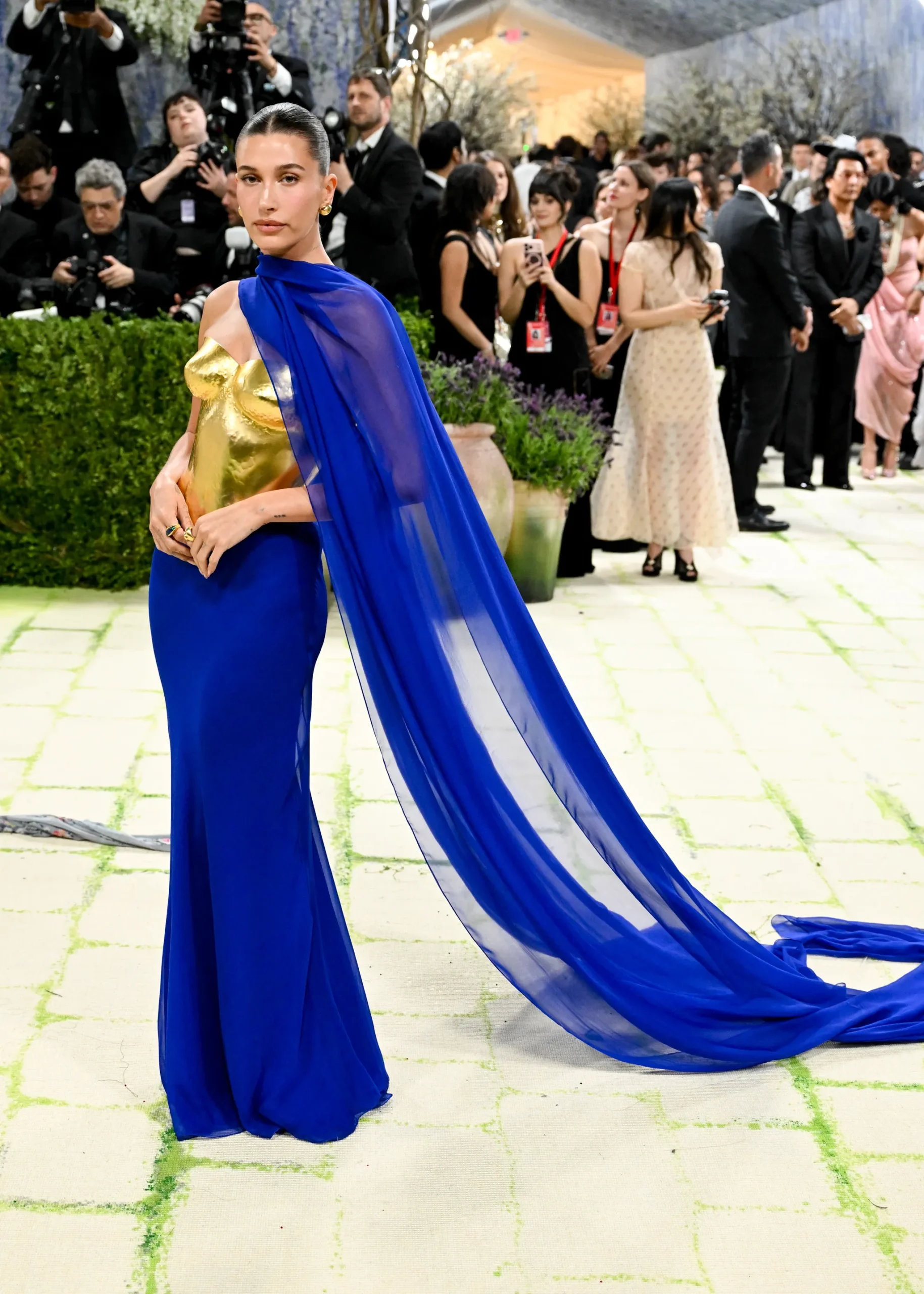 Hailey Bieber in Saint Laurent