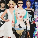 Collage van Vogue US van Marilyn Monroe op de catwalk