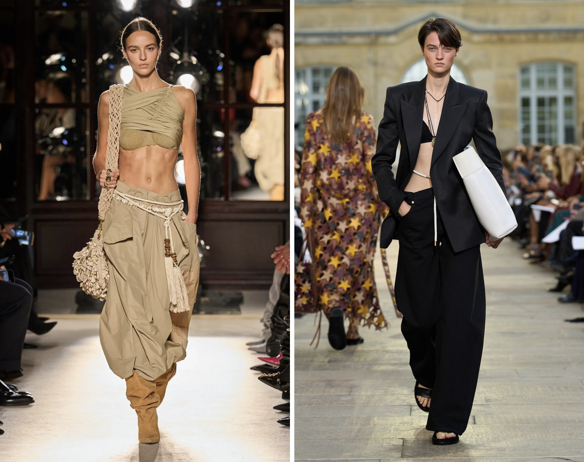 Buikketting bij Balmain en Gabriela Hearst lente/zomer 2026