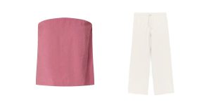 Bandeau-top van Ba&sh en broek van Arket