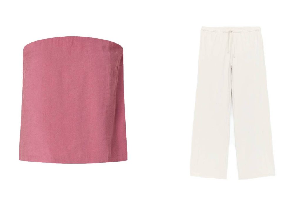 Bandeau-top van Ba&sh en broek van Arket