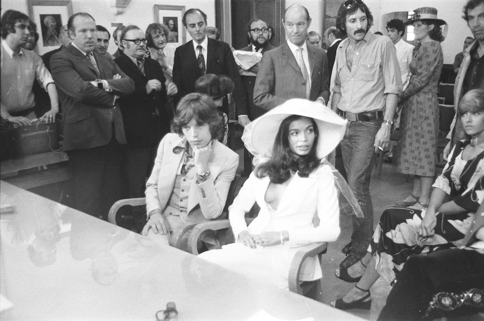Bianca en Mick Jagger op hun bruiloft