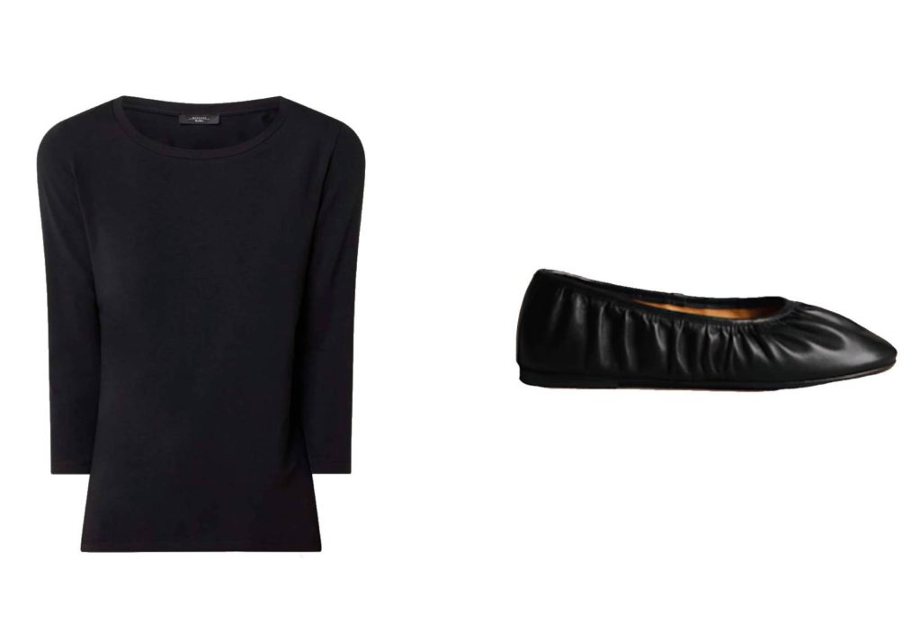 Top van MaxMara en ballerinas van sesame