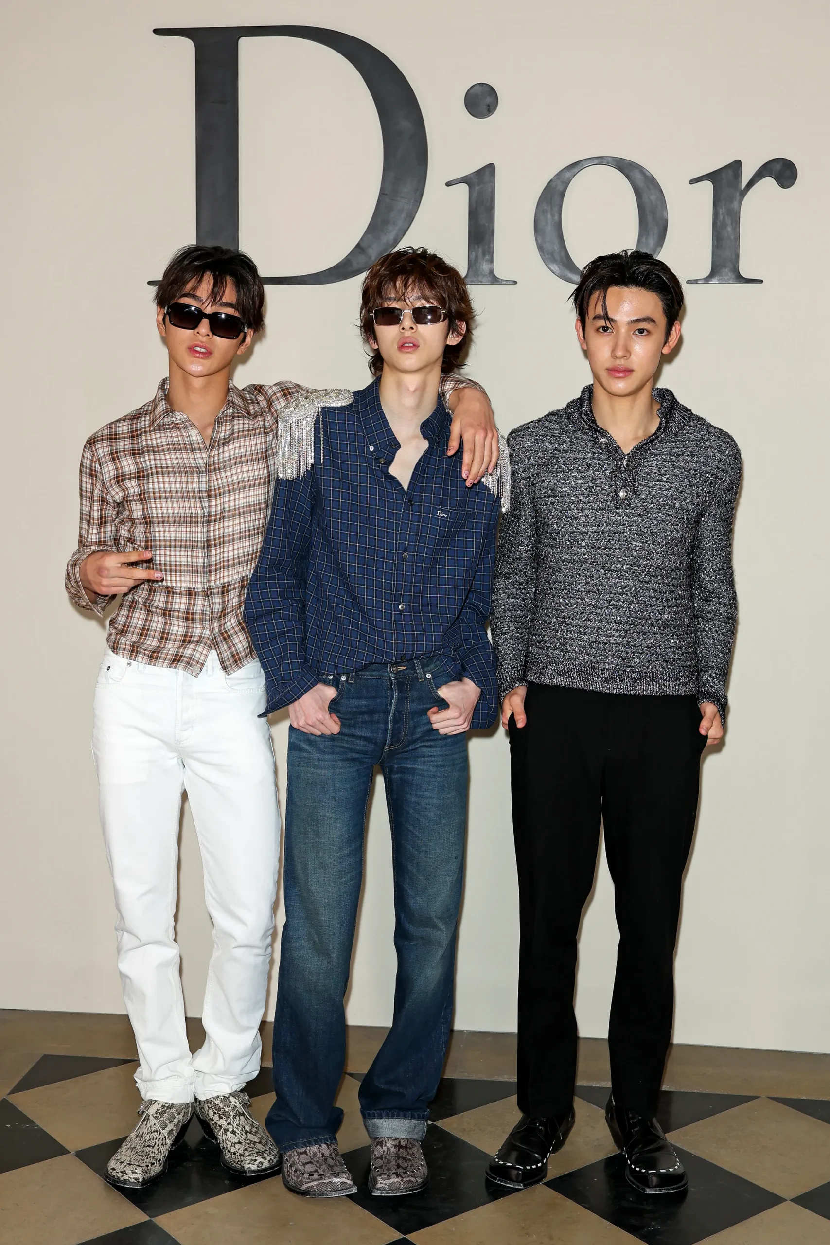 Keonho, Juhoon en Seonghyeon bij Dior Homme