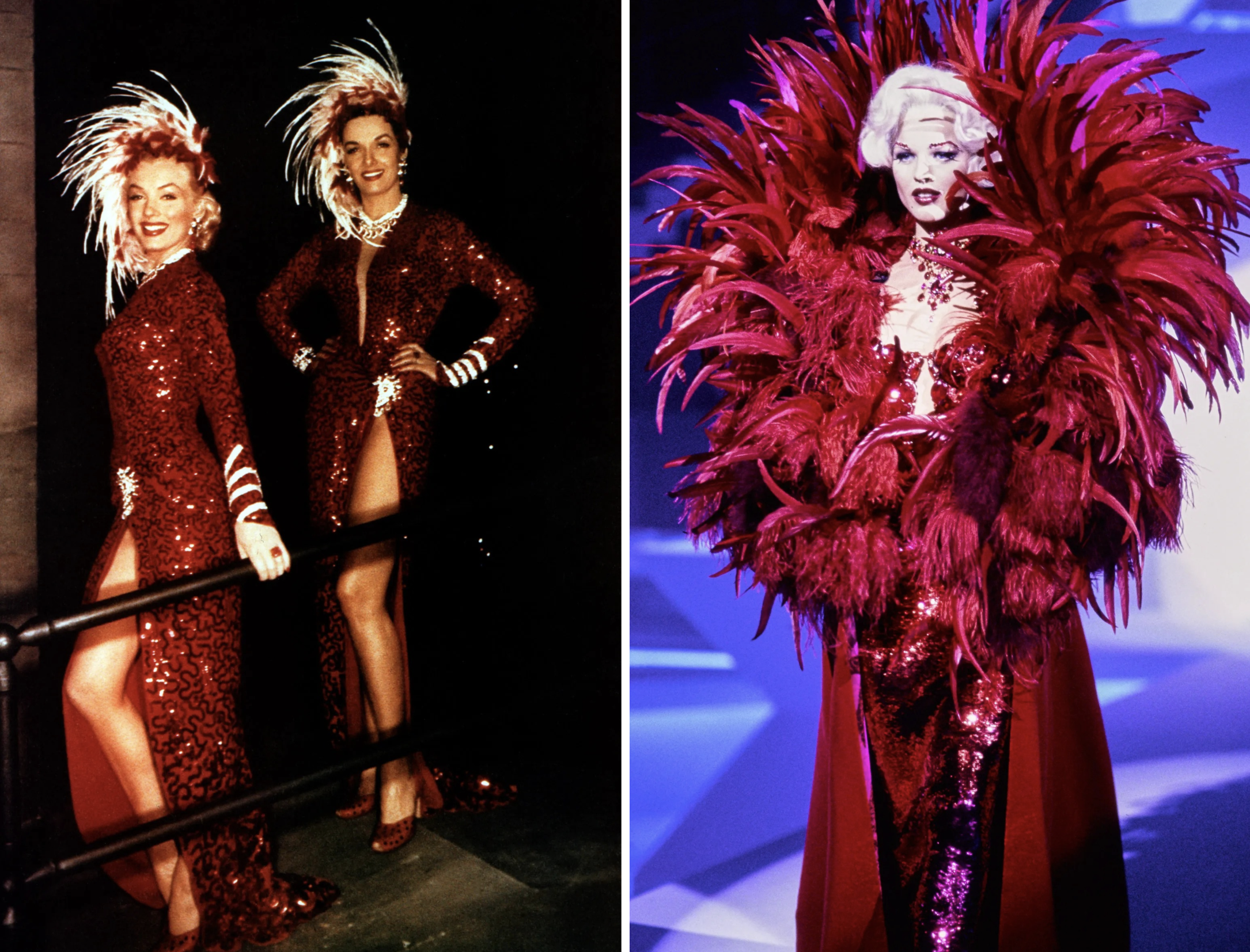 Marilyn Monroe en Jane Russell in 1953, Thierry Mugler herfst/winter 1995 couture