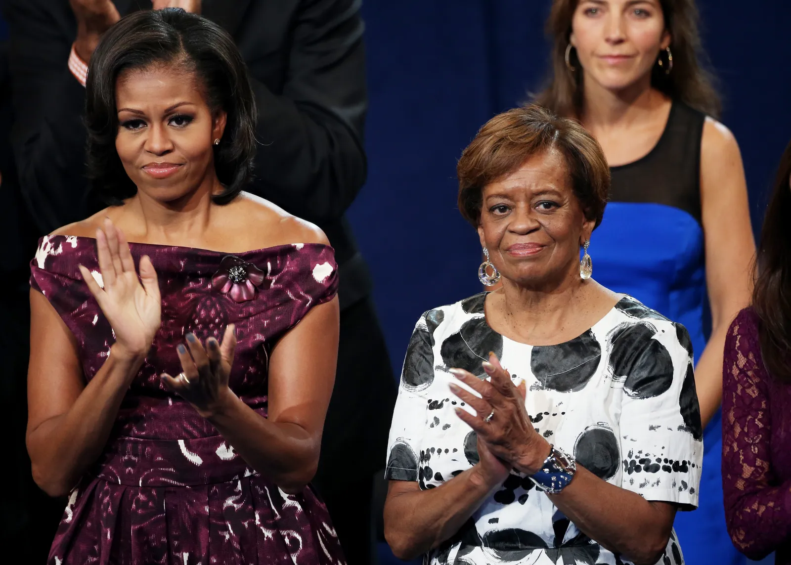 Michele Obama en haar moeder in 2012