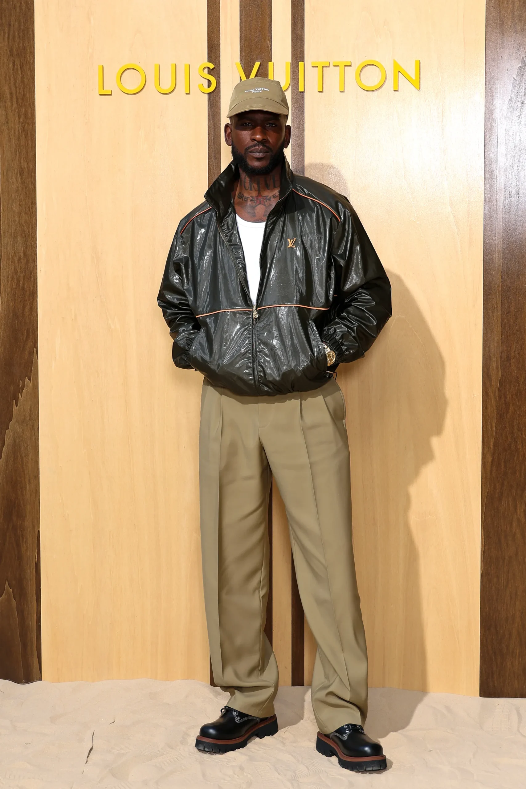 Skepta bij Louis Vuitton tijdens Men's Fashion Week lente/zomer 2027