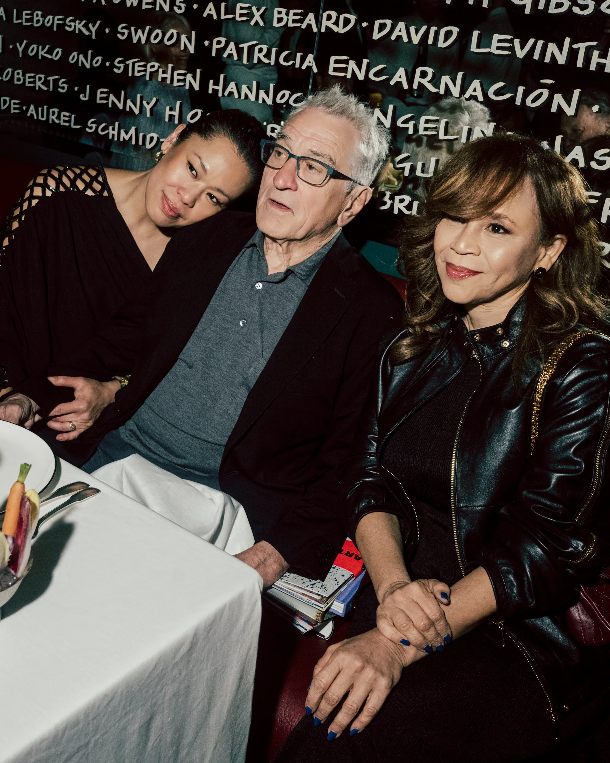 Tiffany Chen, Robert DeNiro en Rosie Perez bij het chanel Tribeca diner